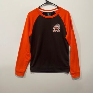 Nike NFL Cleveland Browns Dri Fit Crewneck Sweatshirt‎ Men's S Elf Orange Brown